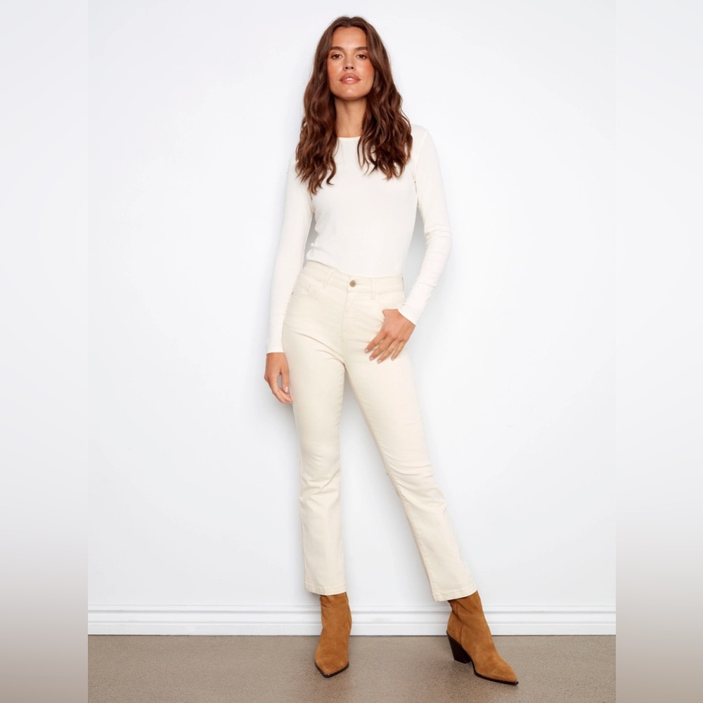 #381 NWT Charlie B Collection Bootcut Stretch Twill Pants Natural‎ Size 8